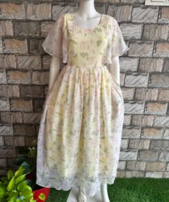Pale yellow butterfly sleeves CC 202