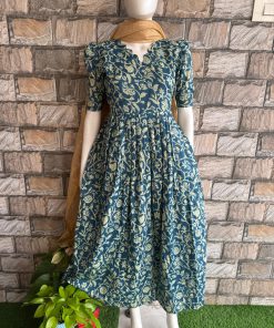 Blue kalamkari kanta cotton