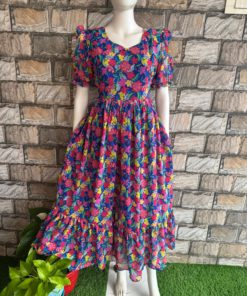 Royal blue floral Georgette maxi