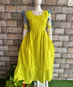 Radiant green kanta cotton